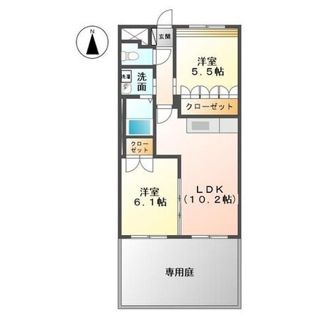 吉富駅 徒歩4分 1階の物件間取画像